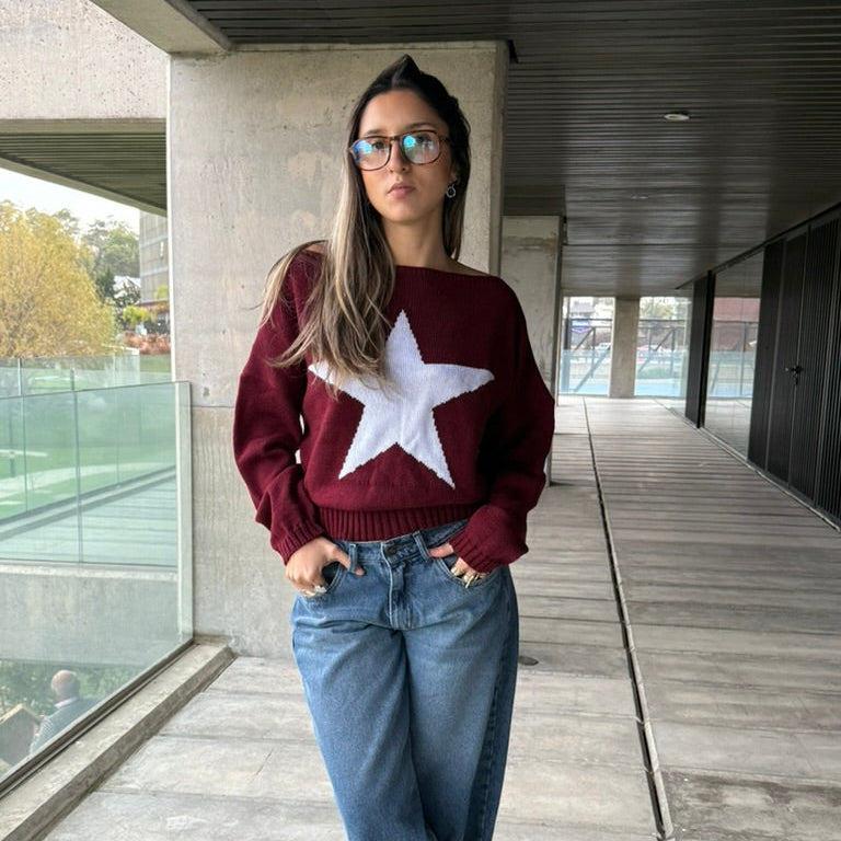 Sweater Star - Bordeaux