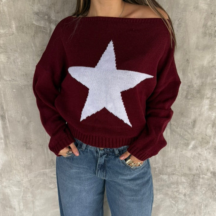 Sweater Star - Bordeaux