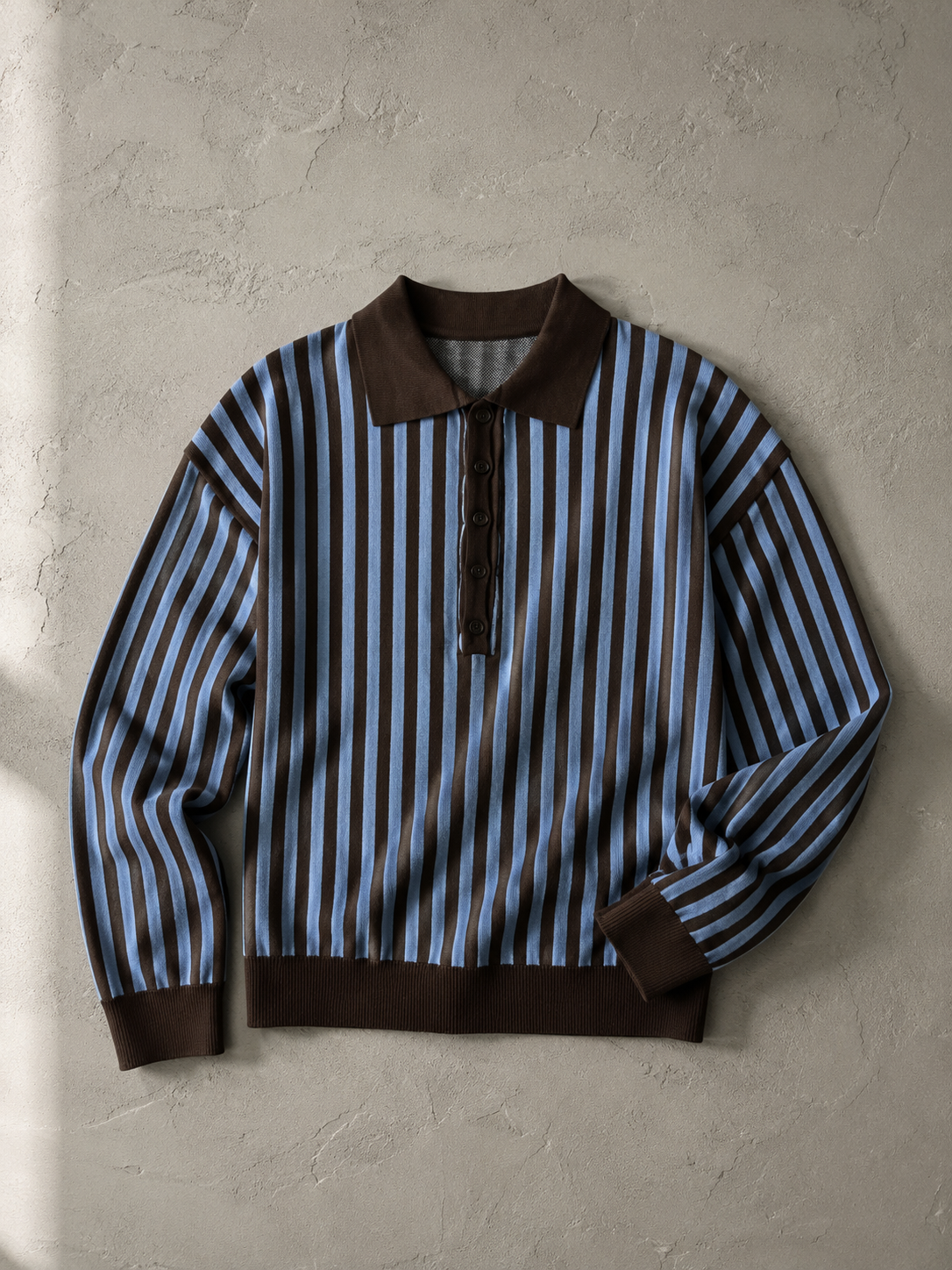 Sweater Polo Stripes - Celeste