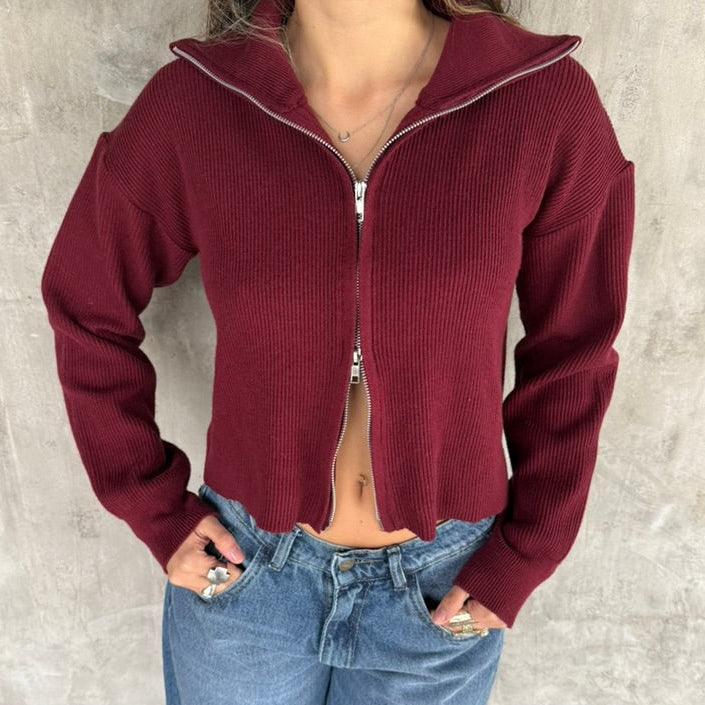 Campera Tejida Moon - Bordeaux
